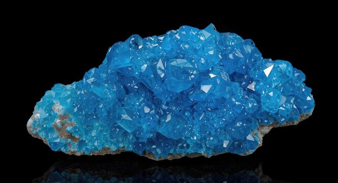 Stunning mineral specimen of cavansite exhibiting radiant blue hues and pristine condition