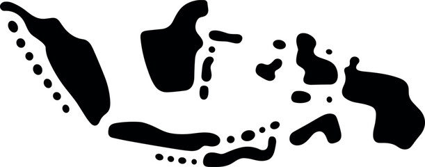 Indonesia map silhouette with island shapes in minimalist black geographic vector illustration © MstAduri