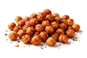 Obraz premium Crunchy roasted chickpeas on a clean white background