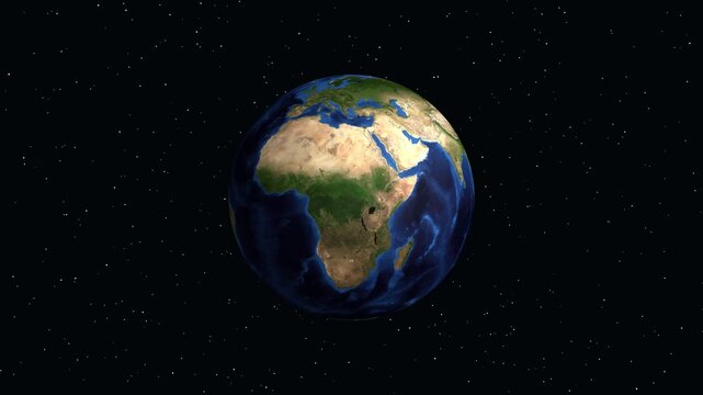 3D Earth Animation Zooming into Zaragoza Spain with Geographic Data Overlay