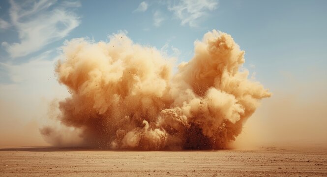 Slow motion energetic powder explosions on a subtle plain backdrop