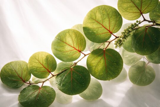white backdrop featuring sea grape seaweed texture with soft lighting
