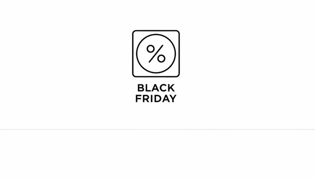 Black Friday Sale Icon with Percentage Symbol, Discount Offer, Shopping Promotion