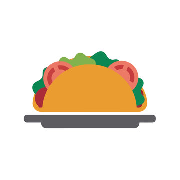 Mexican taco vector pattern with colorful flat design for restaurant menu and food packaging