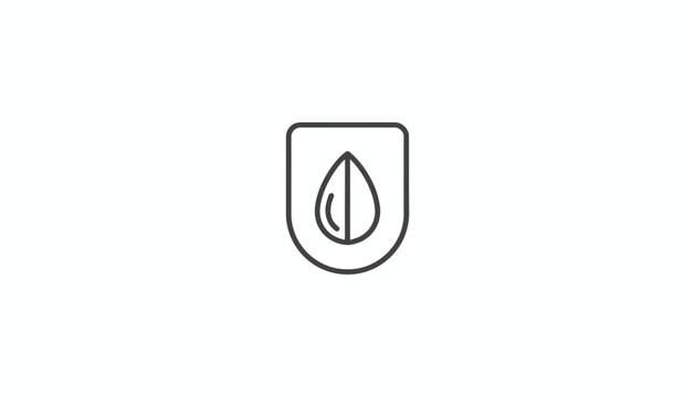 Water Drop Shield Icon, Protection Symbol, Liquid Quality Assurance, Waterproof Seal