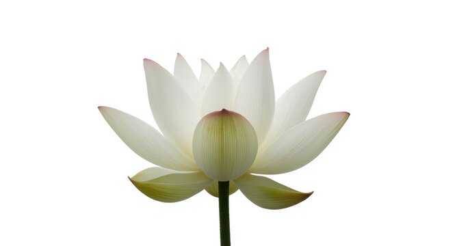 White lotus flower isolated with clipping path ready for print