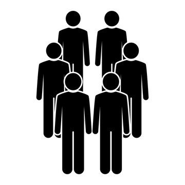Group of people standing unity and teamwork icon