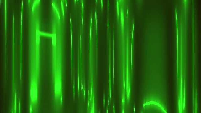 Green glowing distorted vertical shapes in motion