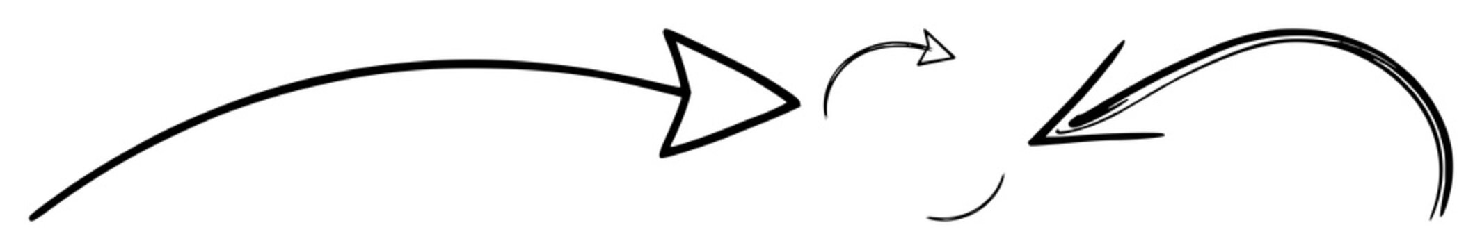 Curved arrow return set with flowing curved lines and directional arrows featuring arrow, return, motion, graphic, illustration with navigation and signage