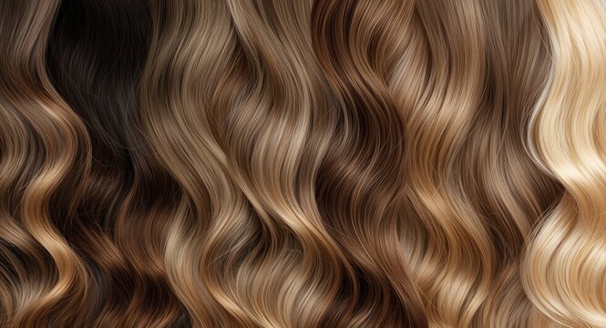 Diverse collection of ombre balayage hair strands for extension techniques