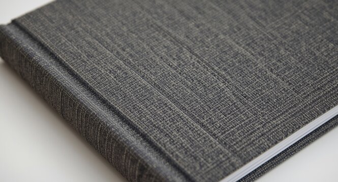 Photography book featuring a textured grey fabric binding highlighting artisanal quality
