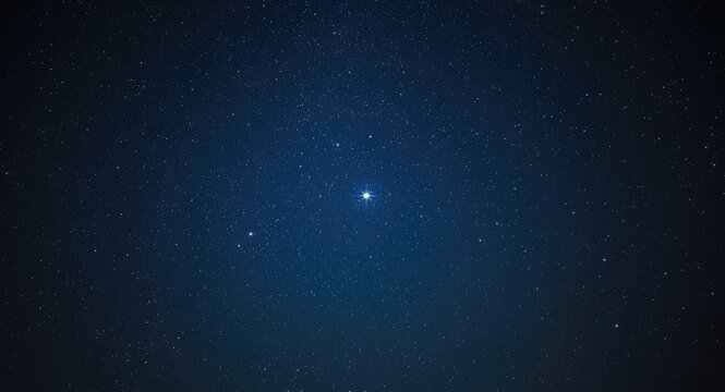 Vast star filled sky with emphasis on the glowing North star