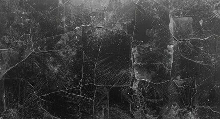 Fototapeta premium Stained window glass texture in dark gray with dust and dirt for abstract backgrounds