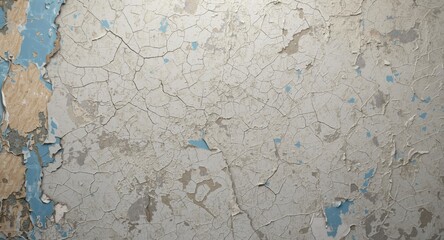 Obraz premium Weathered cracked wall texture showing paint peeling and copy space for text