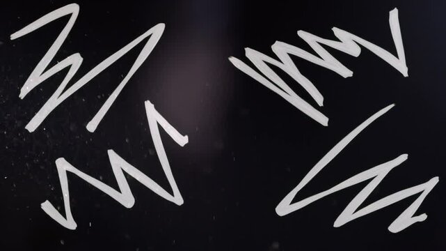 White hand drawn scribble animation elements pack