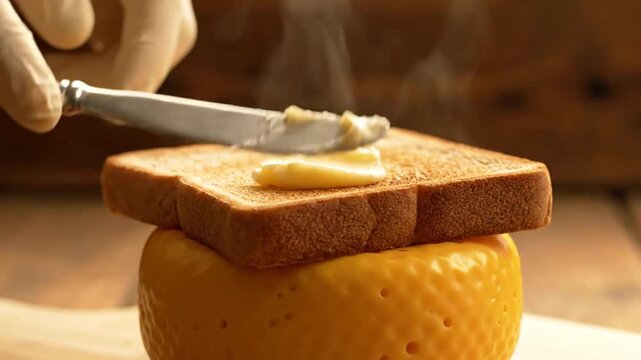 Toast on cheese with butter added.