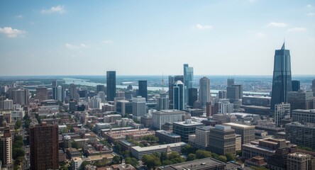 Fototapeta premium Metropolitan environment focusing on downtown core and business districts