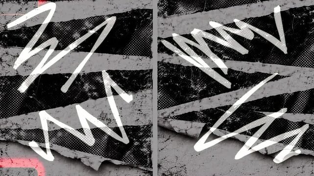 Grungy ripped paper and scratchy film grunge loop