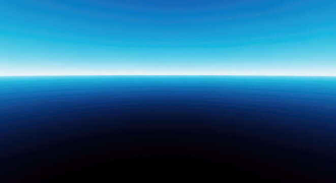 A vast, perfectly smooth blue-to-black gradient extending endlessly into the horizon, ideal for product display, deep space, or abstract concepts, studio, technology, textureless
