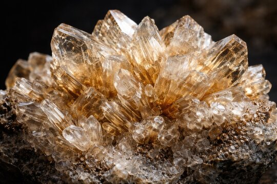 Close up of a crystallized barite mineral specimen used in geology study