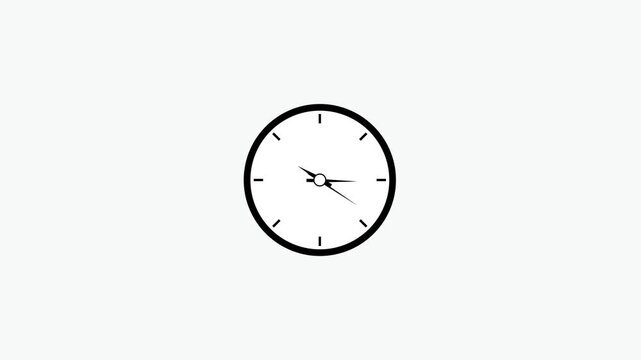 Round wall black clock animation. The timer counts down the time. Wall clock time working office hours animated. timer timelapse video animation 4kRound wall clock black animation.