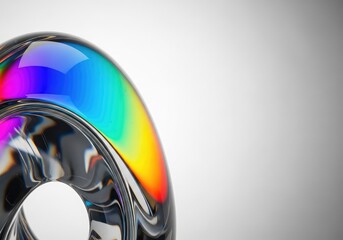Fototapeta premium Minimalist abstract composition featuring smooth, transparent material reflecting bright light, conveying precision and intellectual insight, insight, space, understanding