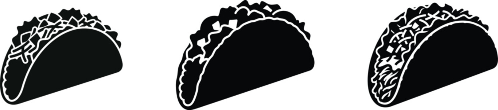 Delicious handcrafted taco shells with intricate floral designs arranged in a trio for Mexican cuisine branding and food packaging