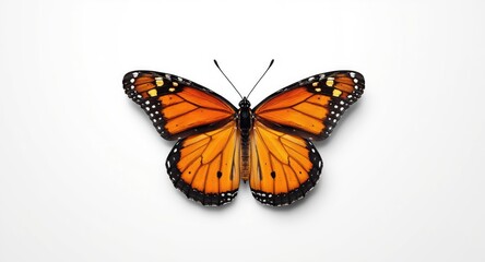 Obraz premium vivid monarch butterfly isolated on white backdrop for design use
