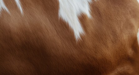 Fototapeta premium Zoomed image of brown and white cow fur surface