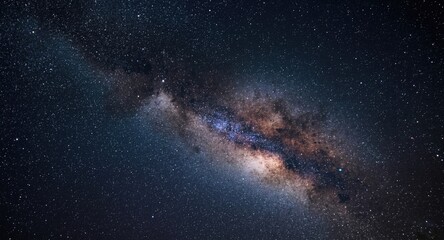 Obraz premium Wide angle cartoon style 3D rendering featuring the Milky Way galaxy with starry night sky background