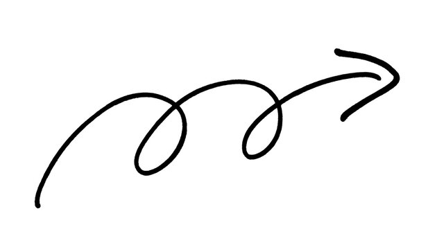 Hand-drawn different black arrow icon, Black arrow marker is isolated on a transparent background.