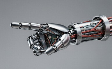 Advanced robotic hand with exposed wires and circuitry showcasing