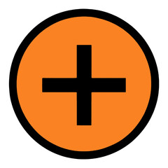 Fototapeta premium Orange Plus Sign Circle App Icon