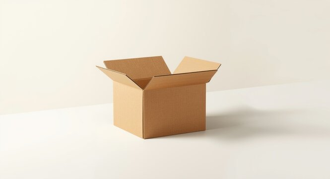 Unadorned folded cardboard box for shipping