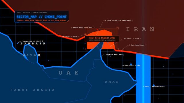Tactical Naval Deployment Map - Persian Gulf Military Assets