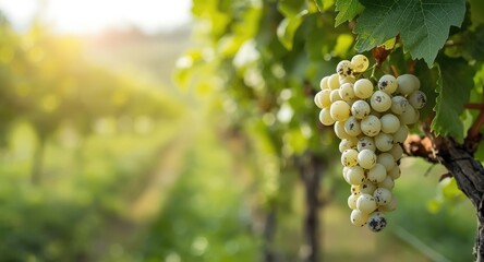 Fototapeta premium White grapevine fruit affected by gray mold disease Botrytis cinerea