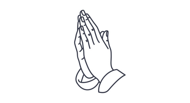 Hands clasped in prayer on white background symbolizing faith and hope