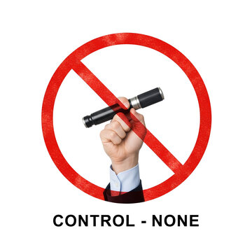 Prohibition of flashlight use a symbol of control and restriction.
