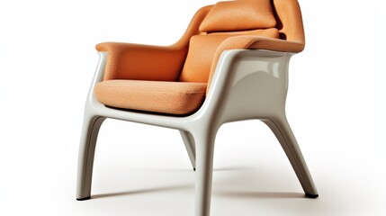 Fototapeta premium Modern Orange Armchair with Unique Design