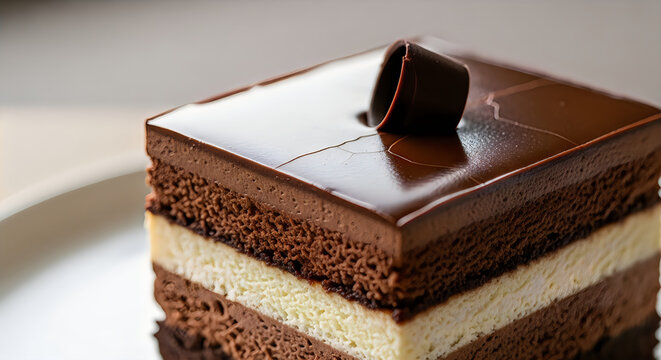 Elegant opera cake a classic french pastry with layers of flavor and texture