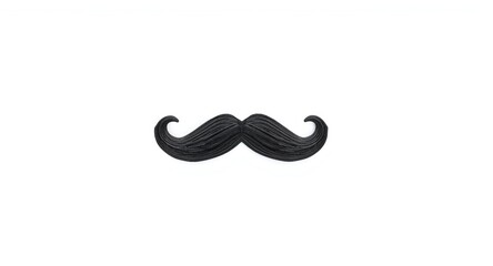 Obraz premium Timeless black fake mustache for men from retro period on stark white base