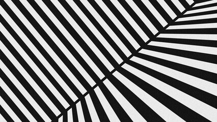 Fototapeta premium Bold black and white abstract geometric background with thick diagonal lines intersecting to form sharp triangular shapes, creating a dynamic, high-contrast optical illusion pattern.
