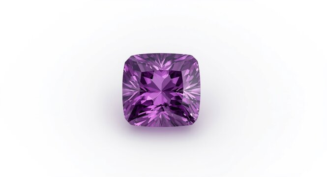 Exquisite purple spinel stone highlighted by a smooth white background