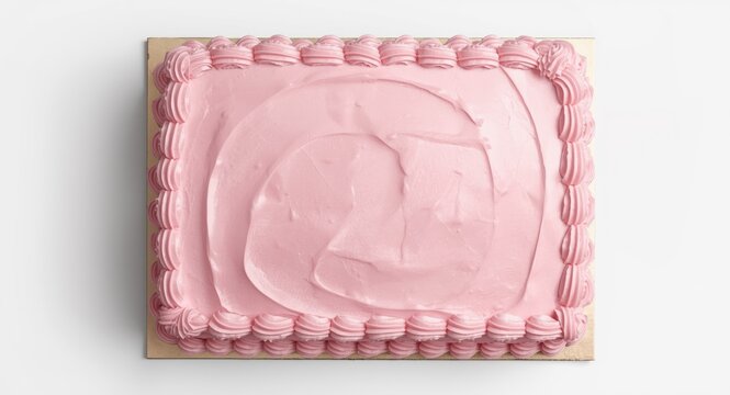 Top angle mockup of a rectangle cake featuring smooth fondant