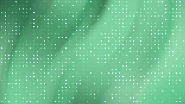 Abstract green gradient background with white digital dot pattern
