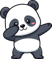 Fototapeta premium Cute Panda Dancing Cartoon Character Funny Animal Vector Illustration for Kids