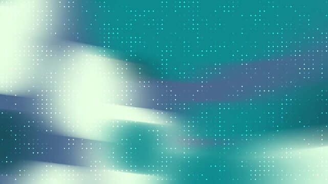 Teal and blue gradient featuring a white digital dot matrix grid