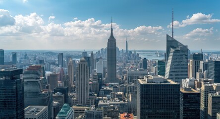 Obraz premium High rise dominated cityscape with dynamic urban features