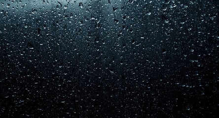 Obraz premium Wet transparent surface with water droplets and dark textured backdrop including copy space
