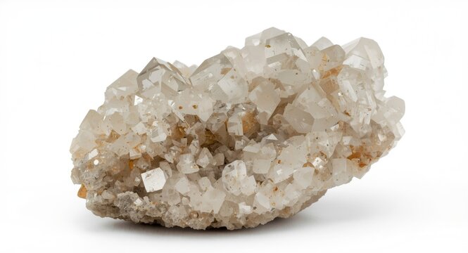 White backdrop highlighting a rare barite gemstone specimen with features similar to quartz crystal structure